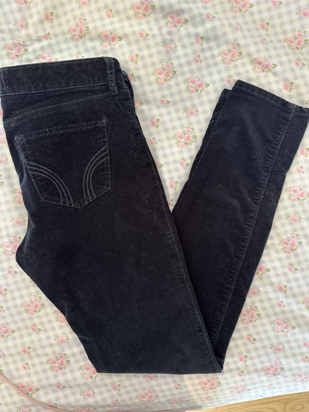 Hollister Navy Blue Velveteen Skinny Leg Women's Jeans
